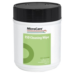PRESATURATED ESD CLEANING WIPES, MCC-EC00W, 8" x 5'', TUB OF 100 WIPES